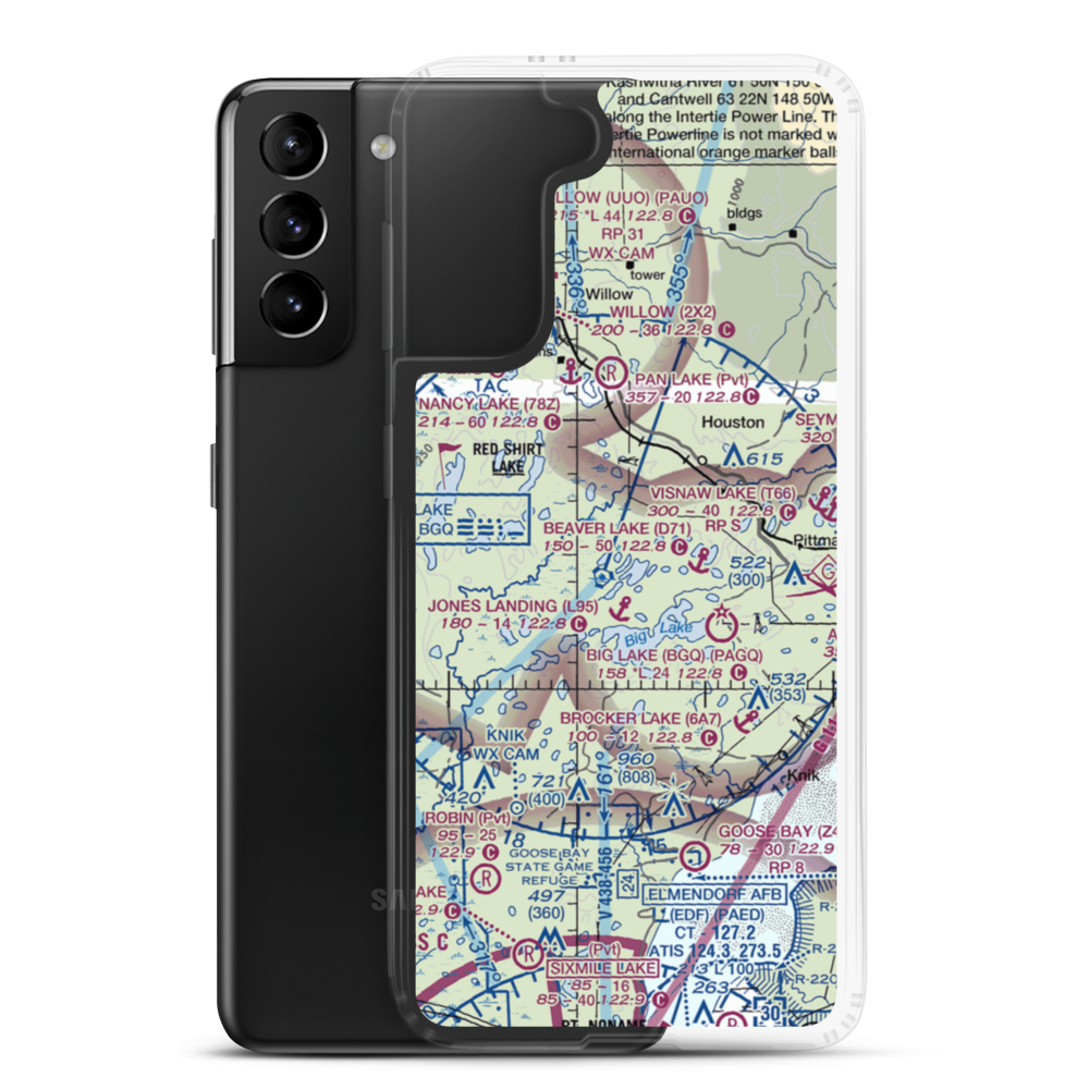 Kucera Residence Airport (63AK) VFR Sectional Samsung Case Samsung Galaxy S21 Plus model shown