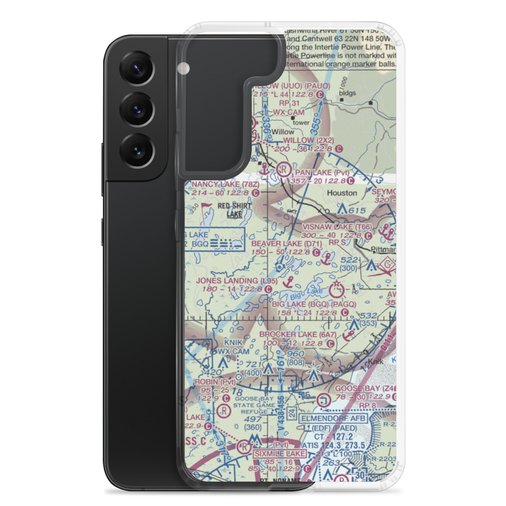 Kucera Residence Airport (63AK) VFR Sectional Samsung Case Samsung Galaxy S22 Plus model shown