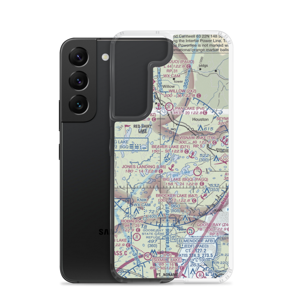 Kucera Seaplane Base (91AK) VFR Sectional Samsung Case Samsung Galaxy S22 model shown