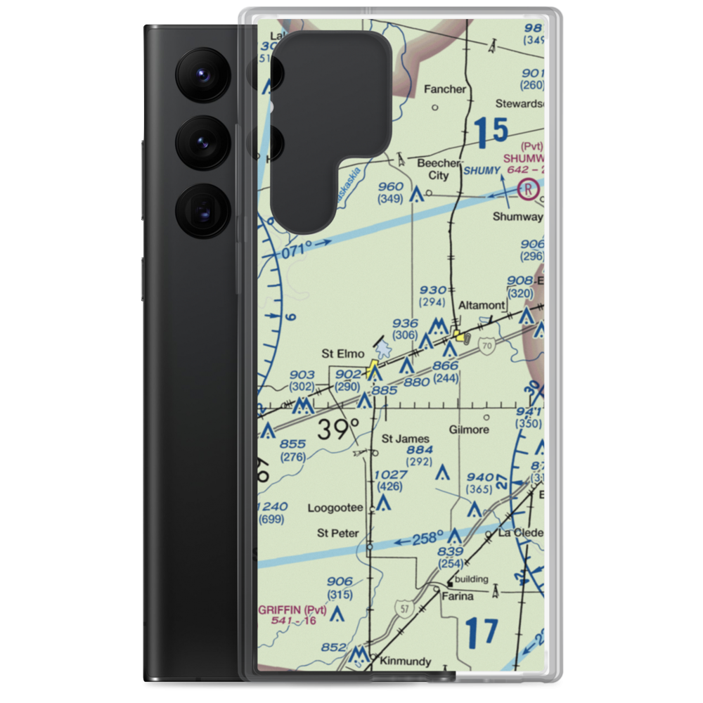 Kuebler RLA Restricted Landing Area (4IL4) VFR Sectional Samsung Case Samsung Galaxy S22 Ultra model shown