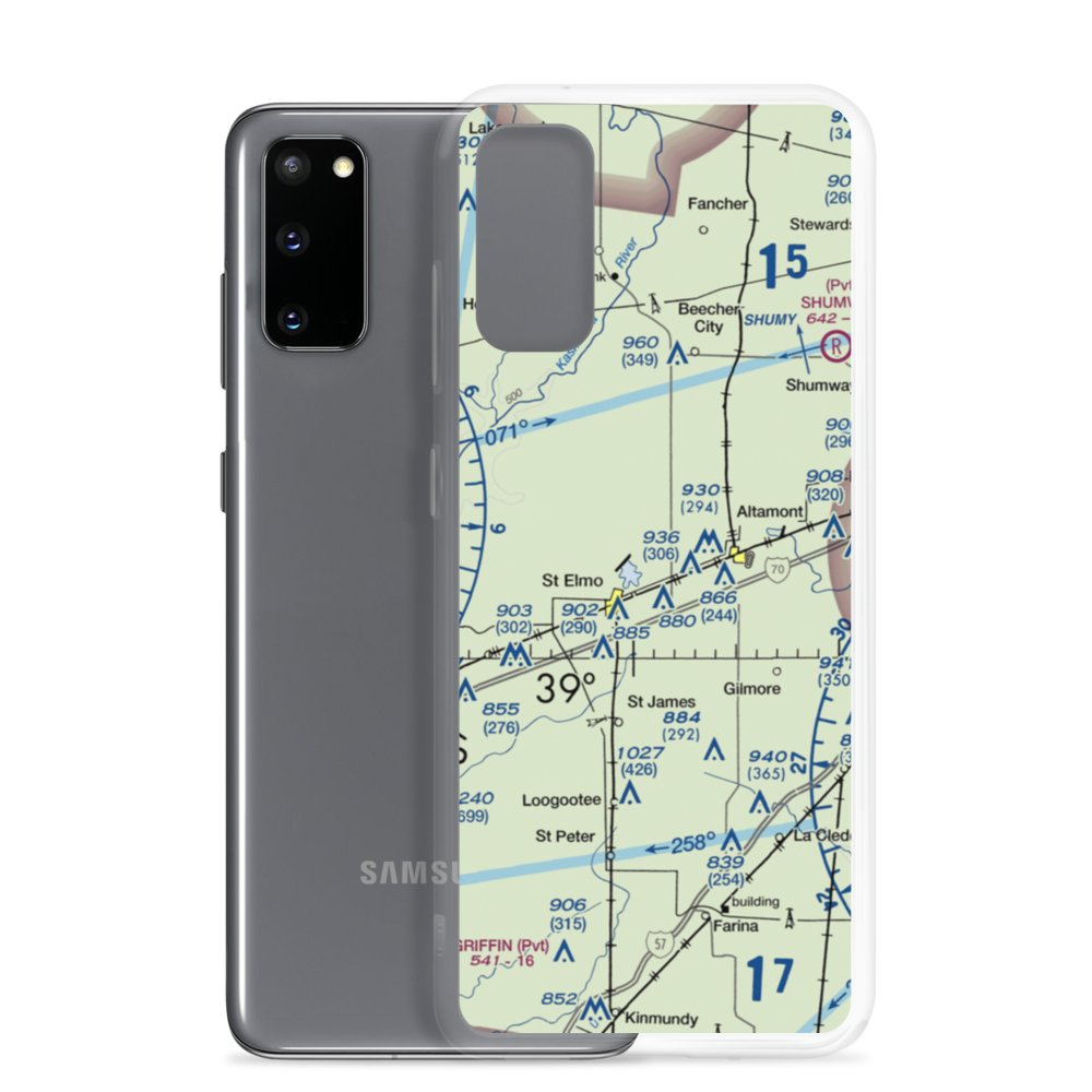 Kuebler RLA Restricted Landing Area (4IL4) VFR Sectional Samsung Case Samsung Galaxy S20 model shown