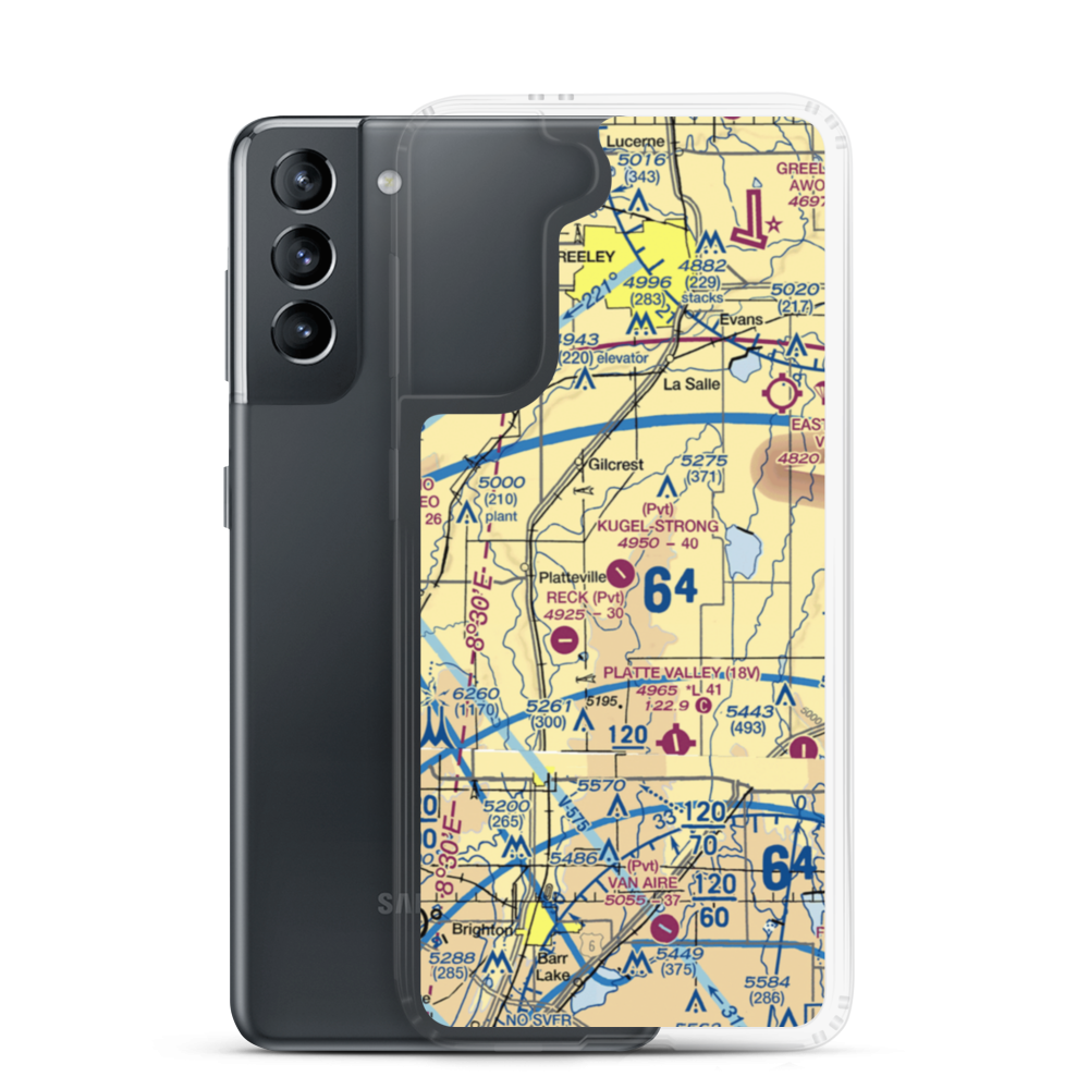 Kugel-Strong Airport (03CO) VFR Sectional Samsung Case Samsung Galaxy S21 model shown