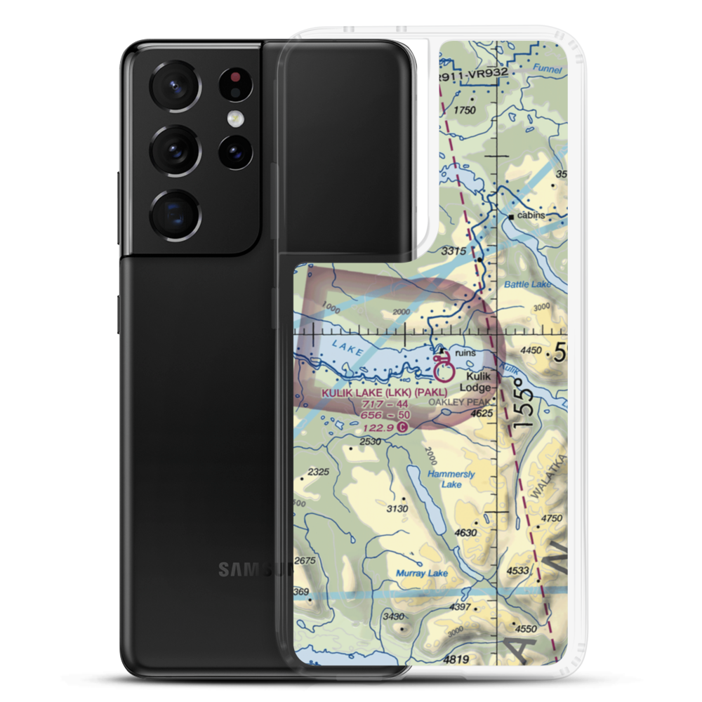 Kulik Lake Airport (LKK) VFR Sectional Samsung Case Samsung Galaxy S21 Ultra model shown