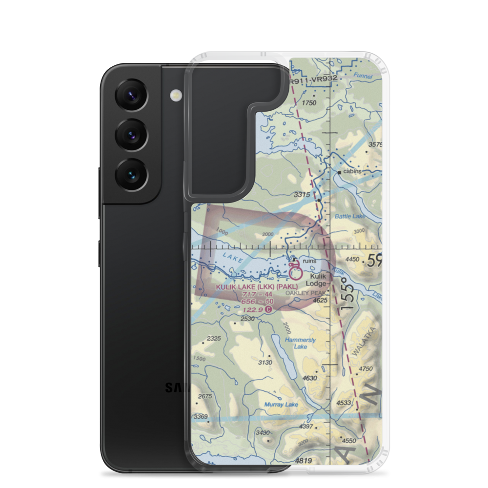 Kulik Lake Airport (LKK) VFR Sectional Samsung Case Samsung Galaxy S22 model shown