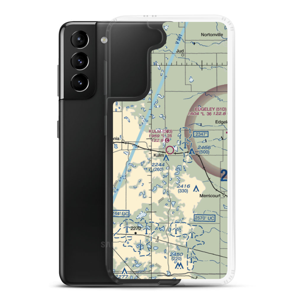 Kulm Municipal Airport (D03) VFR Sectional Samsung Case Samsung Galaxy S21 Plus model shown