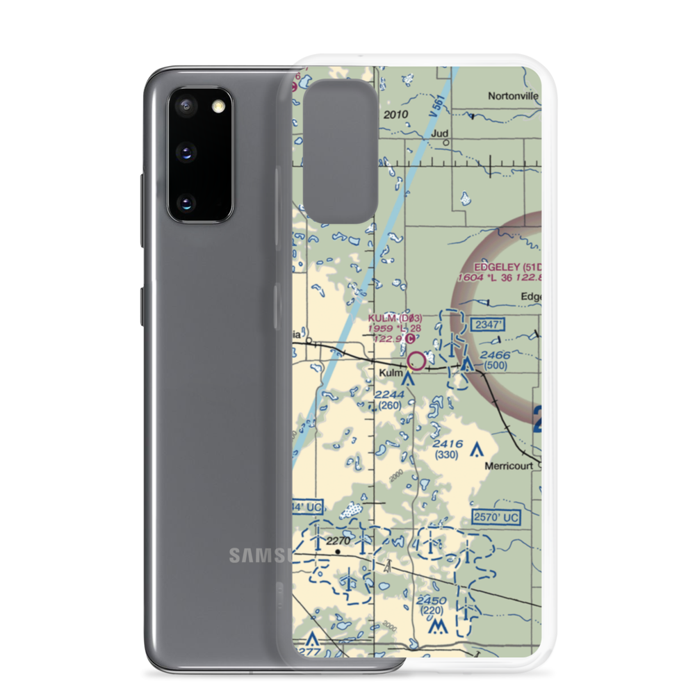 Kulm Municipal Airport (D03) VFR Sectional Samsung Case Samsung Galaxy S20 model shown