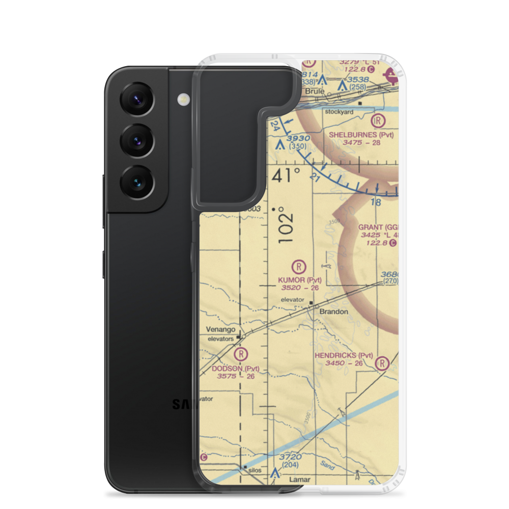 Kumor Airport (2NE7) VFR Sectional Samsung Case Samsung Galaxy S22 model shown