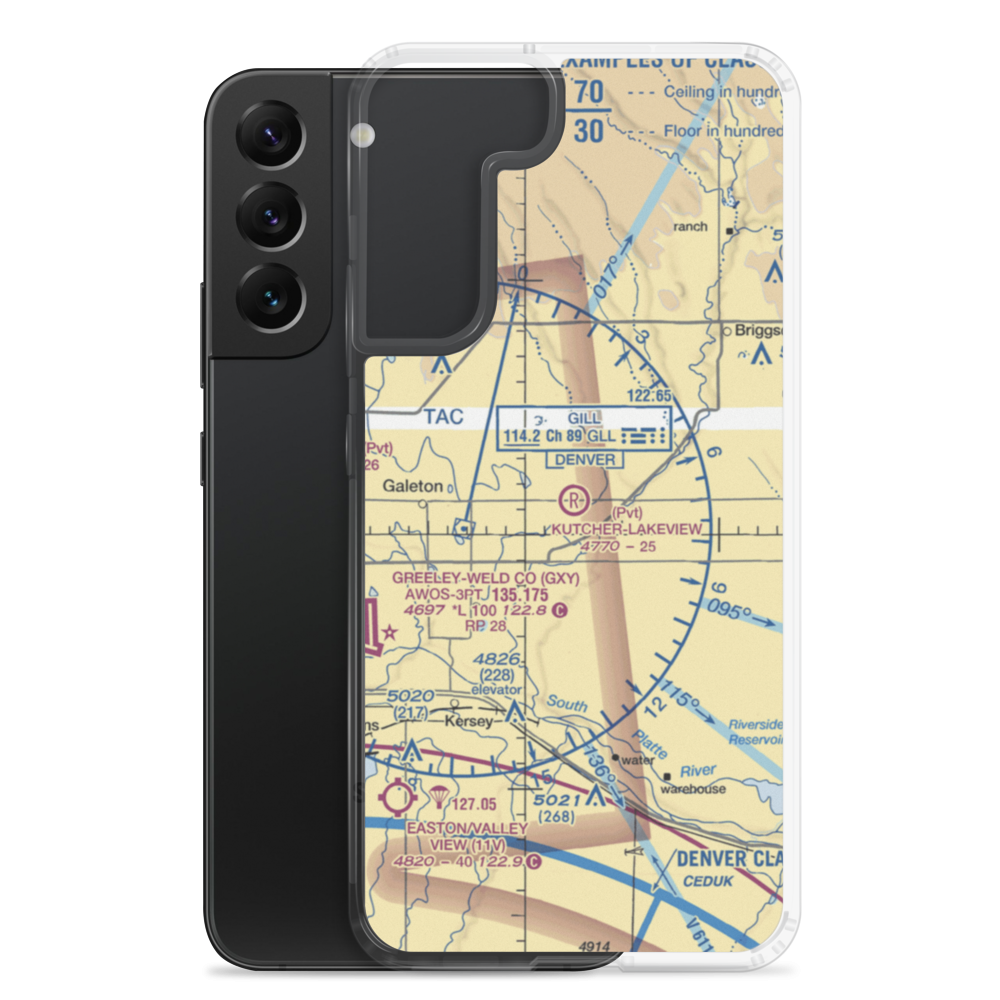 Kutcher-Lakeview Airport (CO26) VFR Sectional Samsung Case Samsung Galaxy S22 Plus model shown