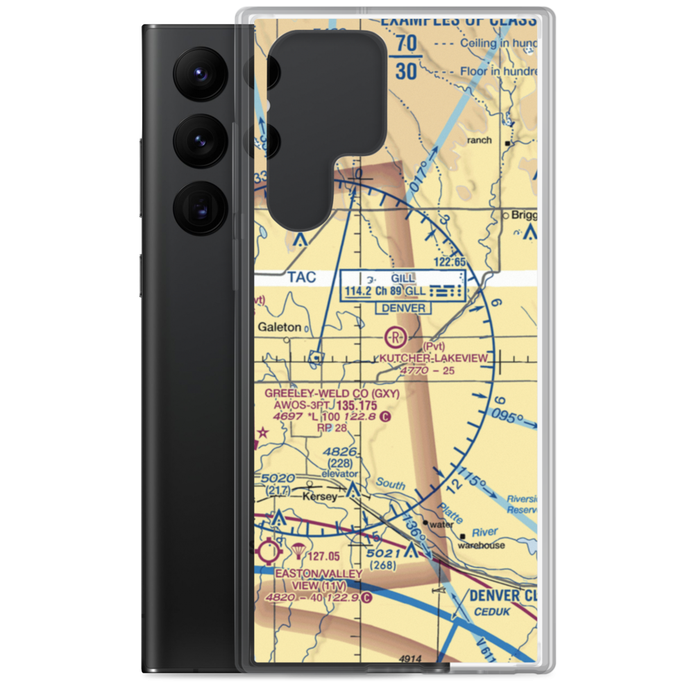 Kutcher-Lakeview Airport (CO26) VFR Sectional Samsung Case Samsung Galaxy S22 Ultra model shown