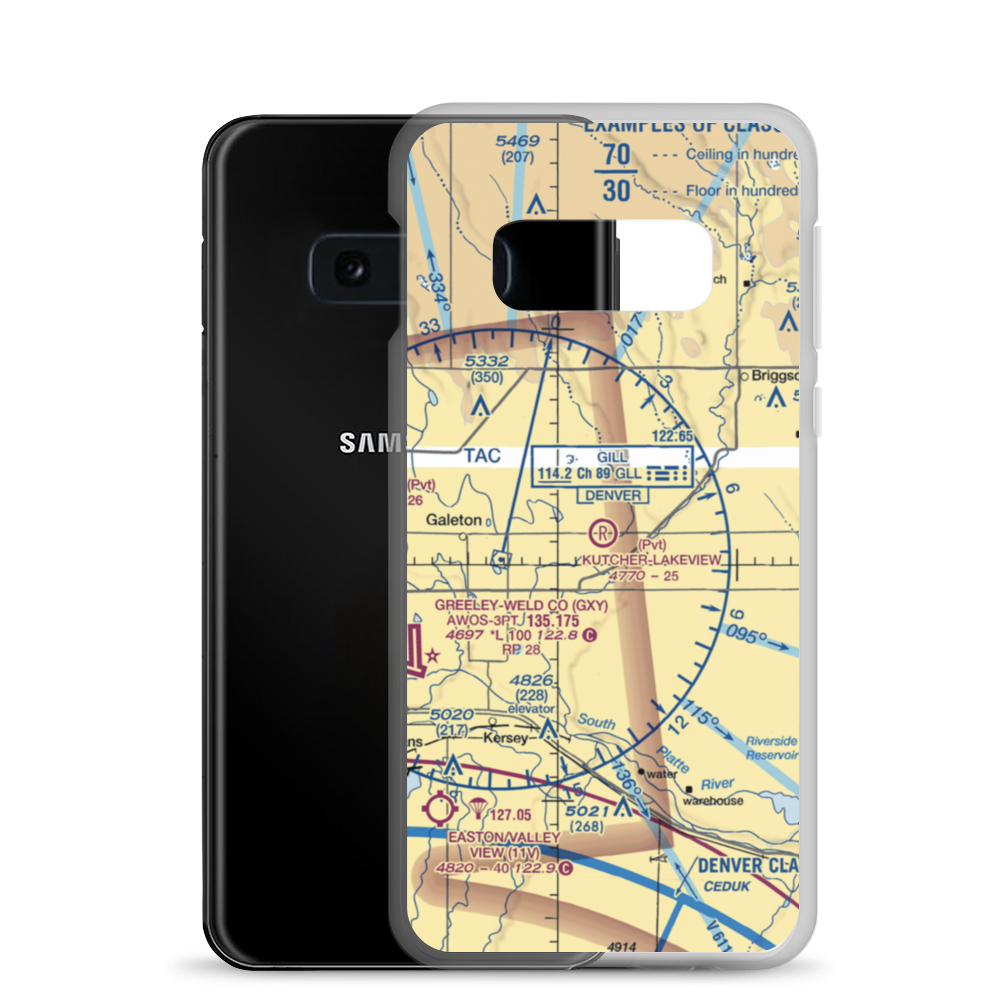 Kutcher-Lakeview Airport (CO26) VFR Sectional Samsung Case Samsung Galaxy S10e model shown