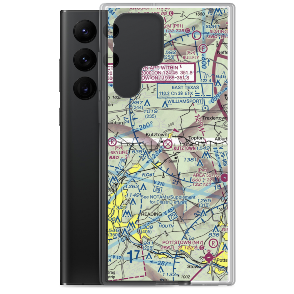 Kutztown Airport (N31) VFR Sectional Samsung Case Samsung Galaxy S22 Ultra model shown