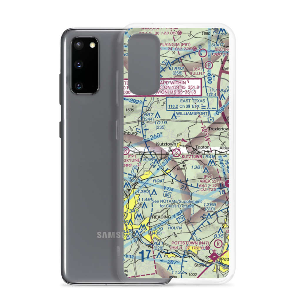 Kutztown Airport (N31) VFR Sectional Samsung Case Samsung Galaxy S20 model shown