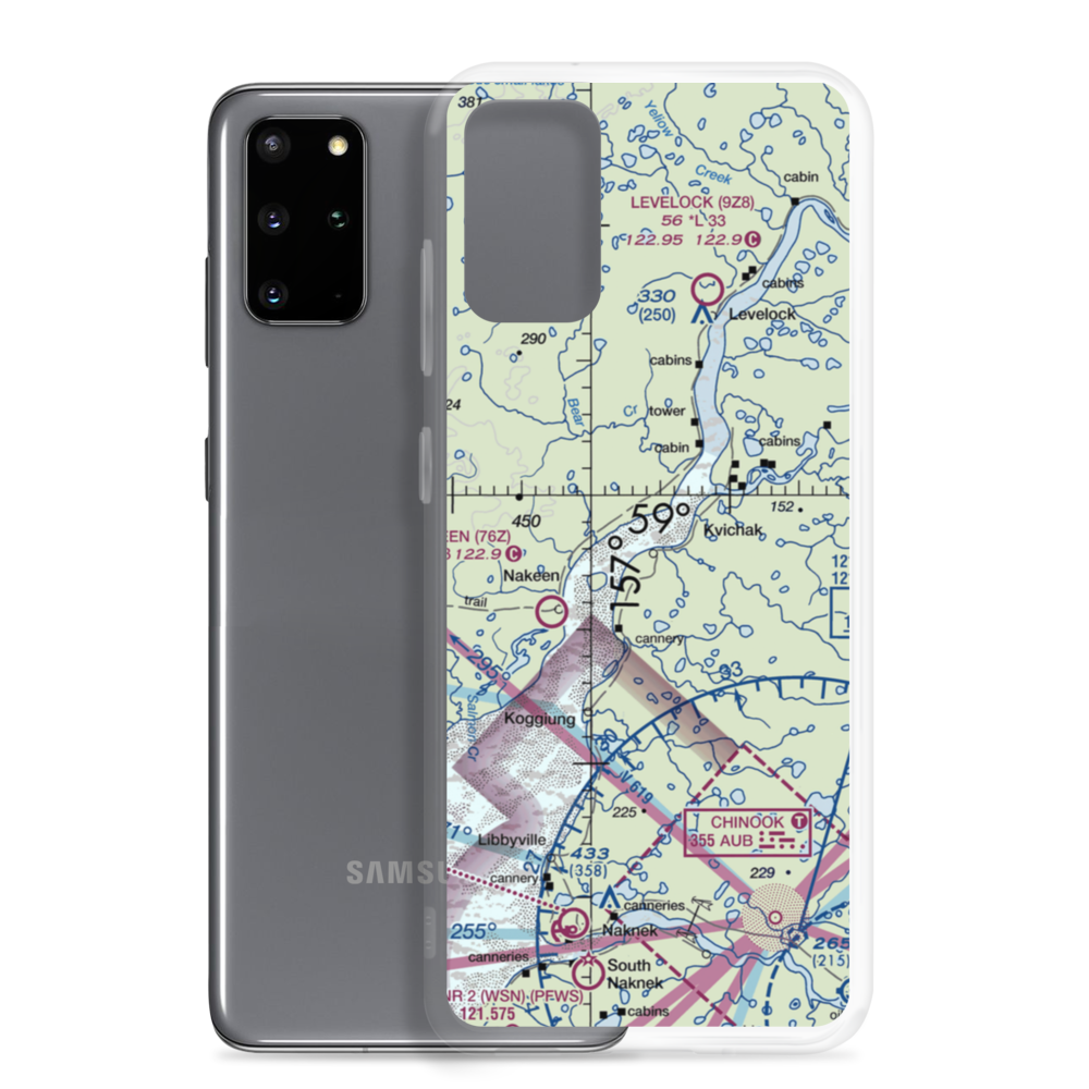 Kvichak /Diamond J/ Airport (9Z7) VFR Sectional Samsung Case Samsung Galaxy S20 Plus model shown