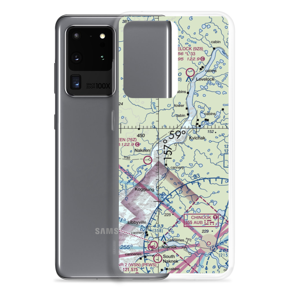 Kvichak /Diamond J/ Airport (9Z7) VFR Sectional Samsung Case Samsung Galaxy S20 Ultra model shown