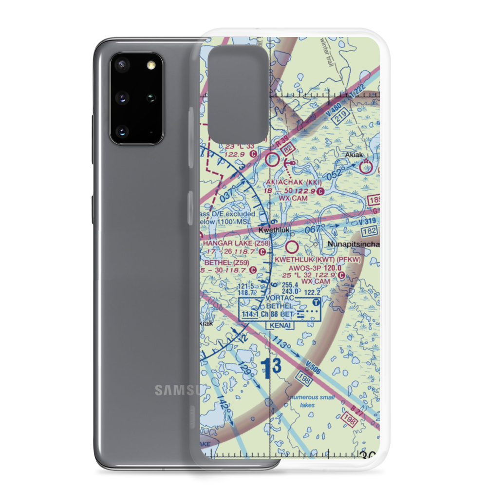 Kwethluk Airport (KWT) VFR Sectional Samsung Case Samsung Galaxy S20 Plus model shown
