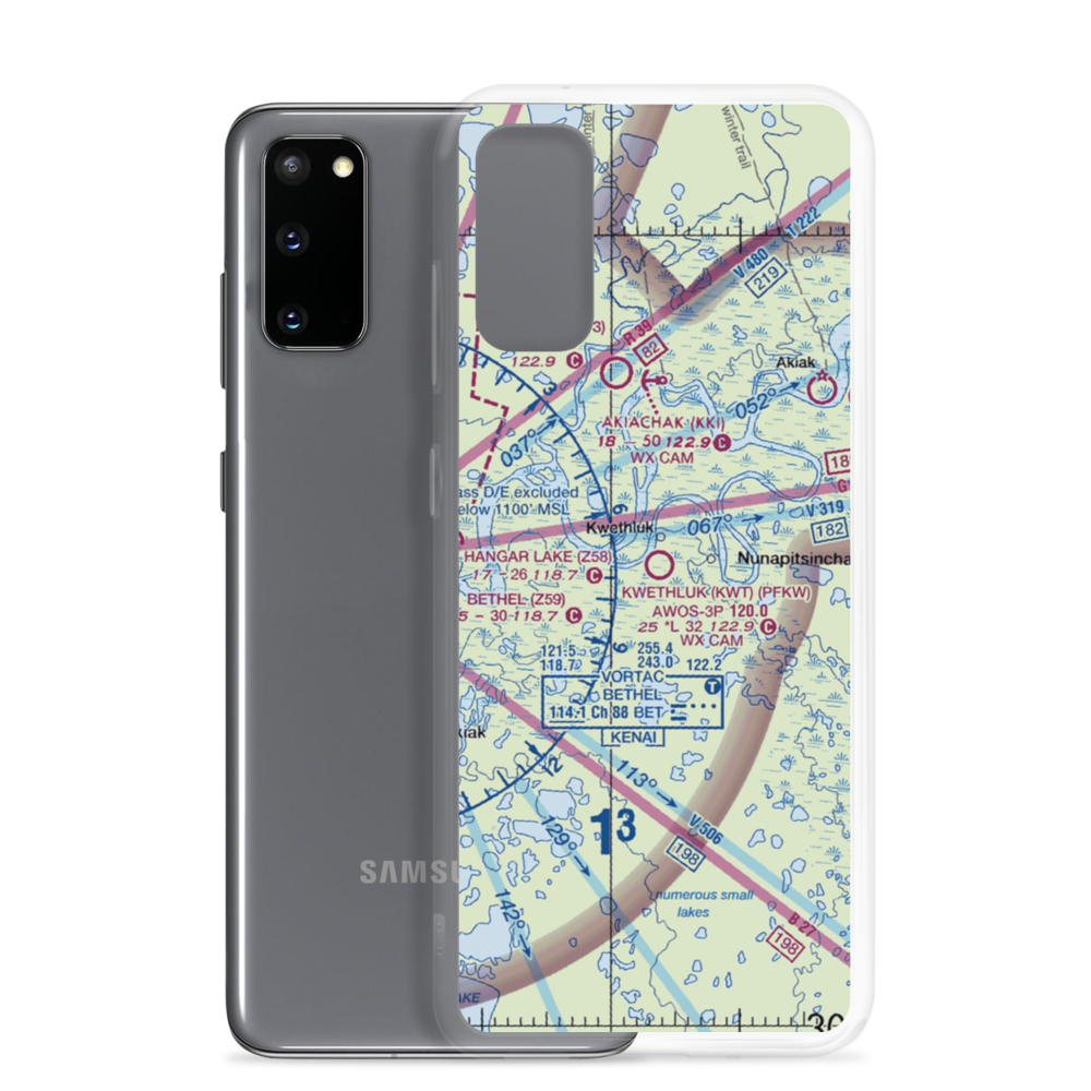 Kwethluk Airport (KWT) VFR Sectional Samsung Case Samsung Galaxy S20 model shown