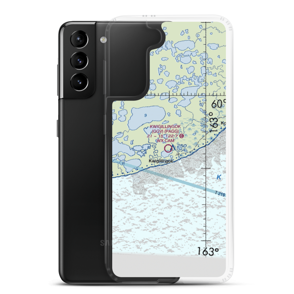 Kwigillingok Airport (GGV) VFR Sectional Samsung Case Samsung Galaxy S21 Plus model shown