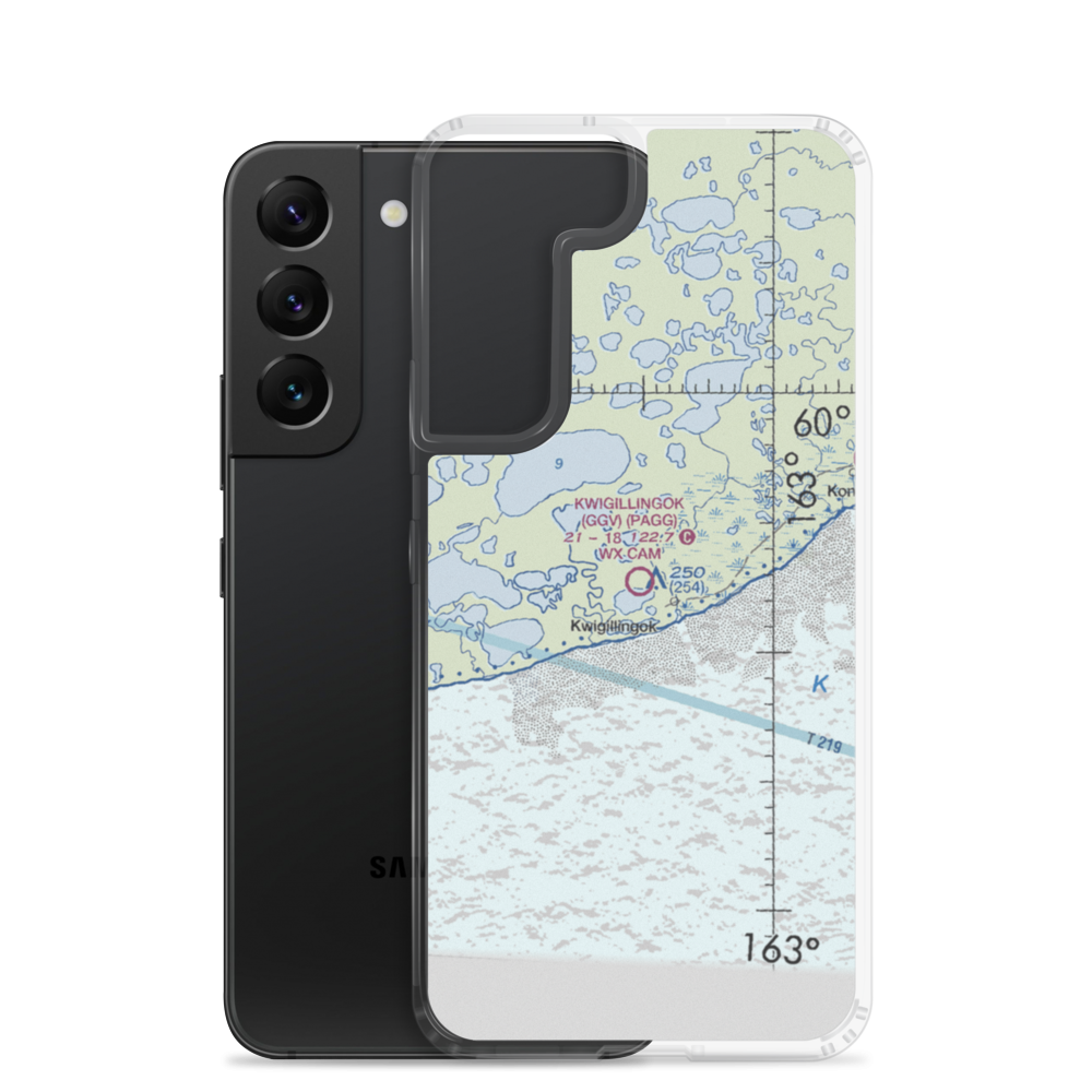Kwigillingok Airport (GGV) VFR Sectional Samsung Case Samsung Galaxy S22 model shown