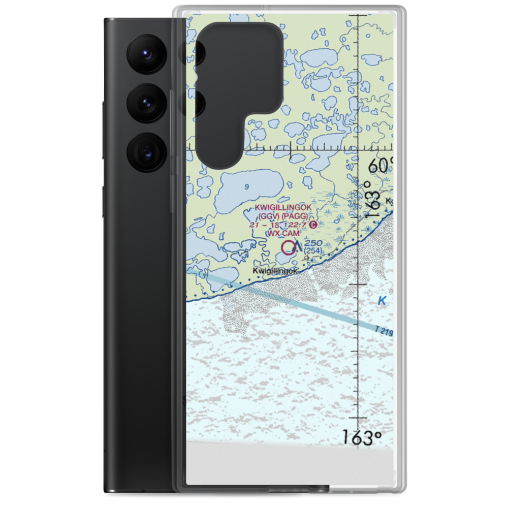 Kwigillingok Airport (GGV) VFR Sectional Samsung Case Samsung Galaxy S22 Ultra model shown