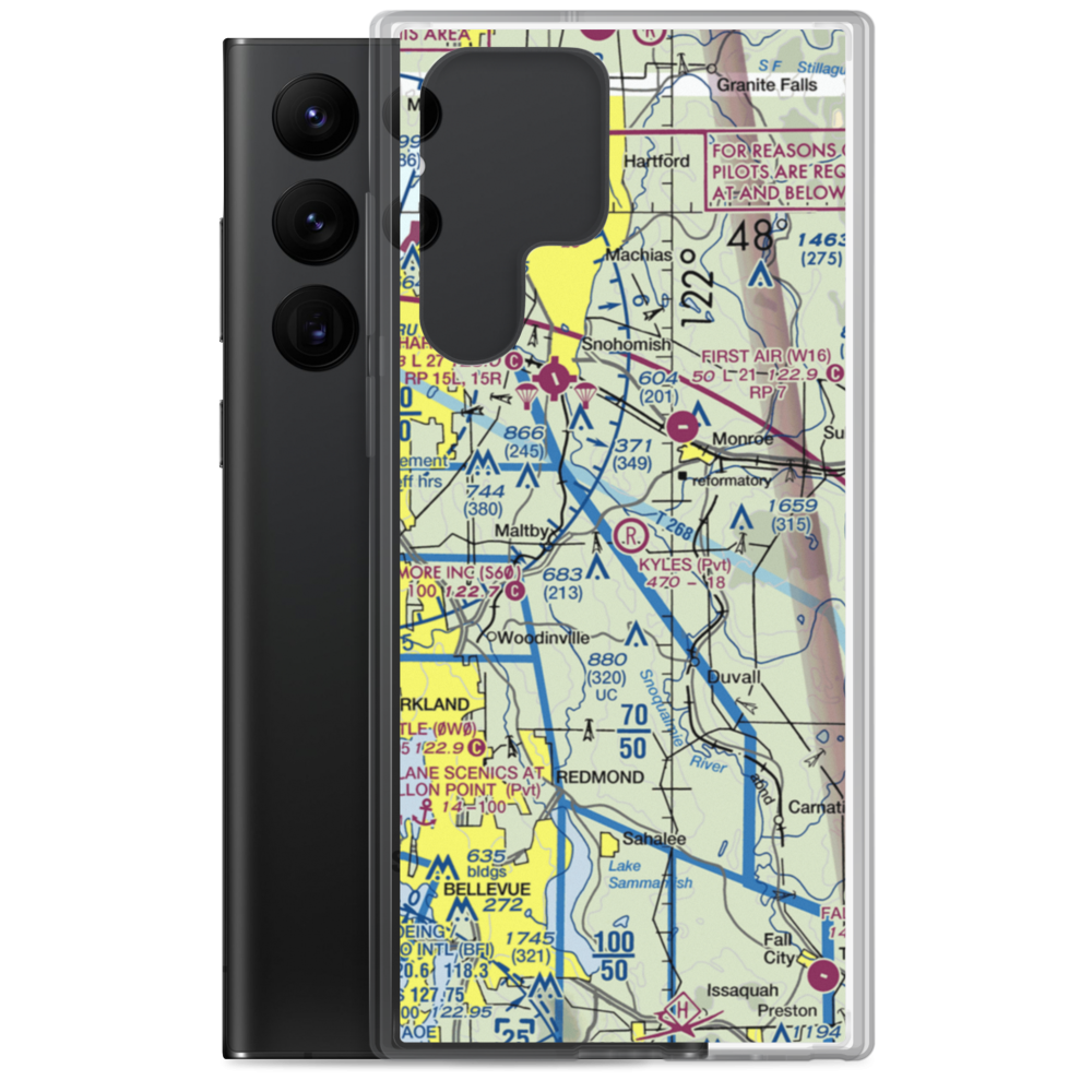 Kyles Airport (WA04) VFR Sectional Samsung Case Samsung Galaxy S22 Ultra model shown