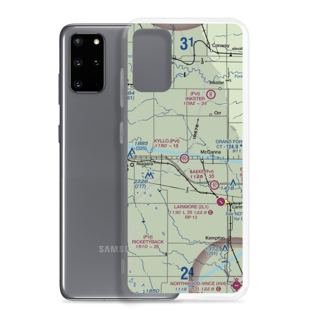 Kyllo Airport (84ND) VFR Sectional Samsung Case Samsung Galaxy S20 Plus model shown