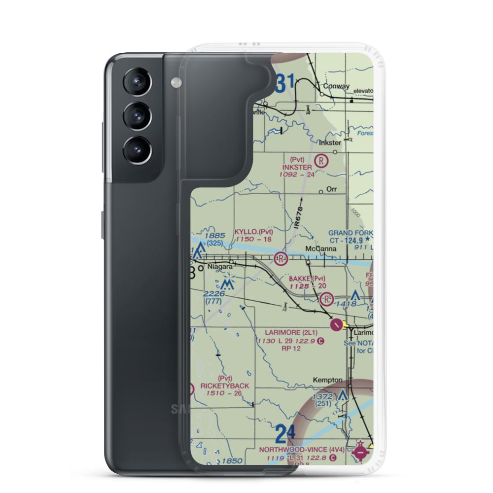 Kyllo Airport (84ND) VFR Sectional Samsung Case Samsung Galaxy S21 model shown