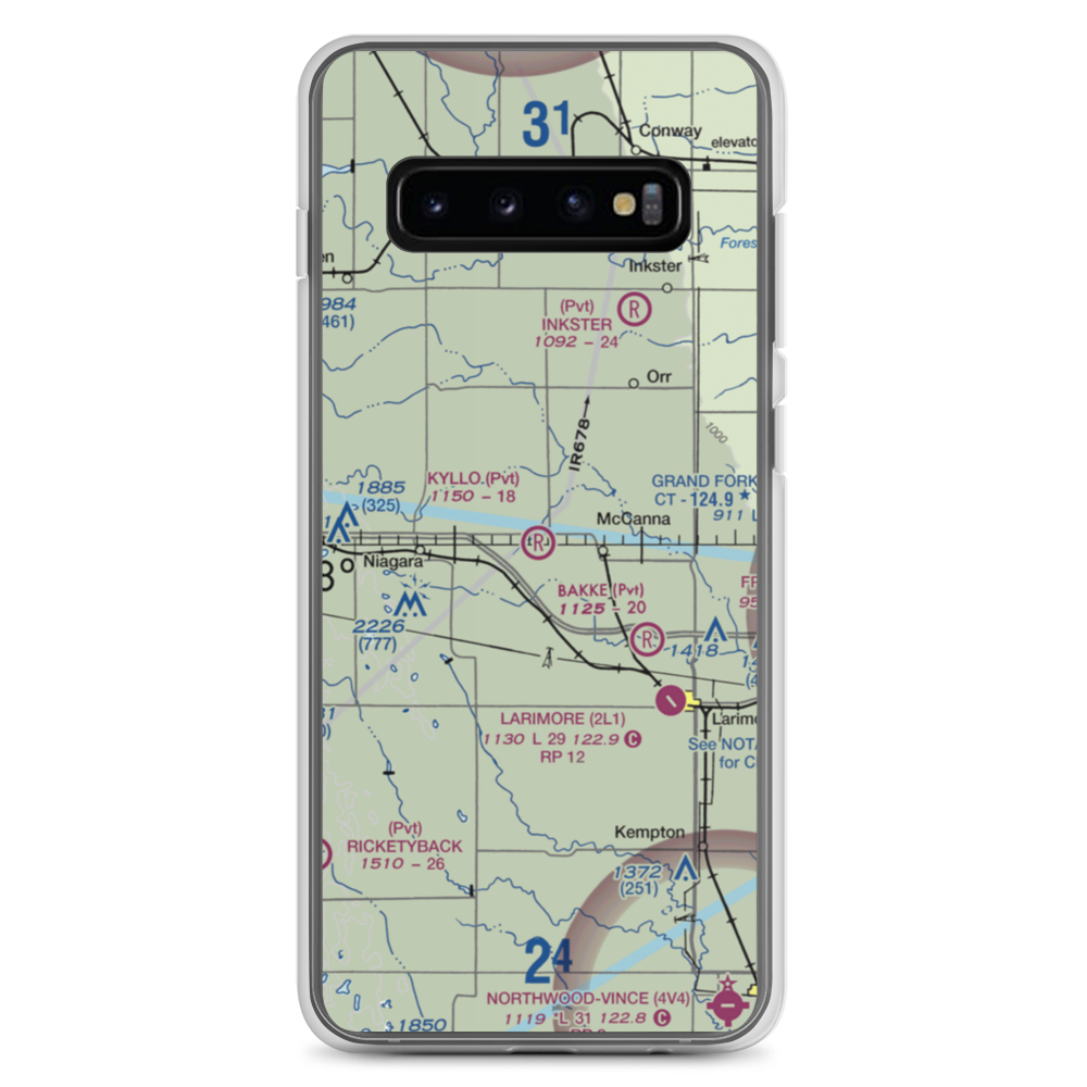 Kyllo Airport (84ND) VFR Sectional Samsung Case Samsung Galaxy S10+ model shown