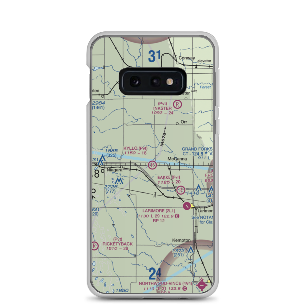 Kyllo Airport (84ND) VFR Sectional Samsung Case Samsung Galaxy S10e model shown