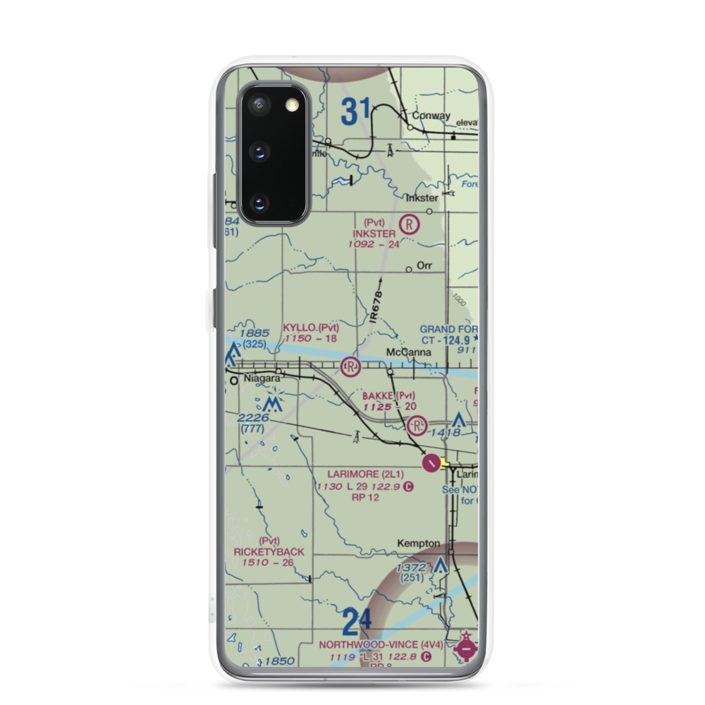 Kyllo Airport (84ND) VFR Sectional Samsung Case Samsung Galaxy S20 model shown