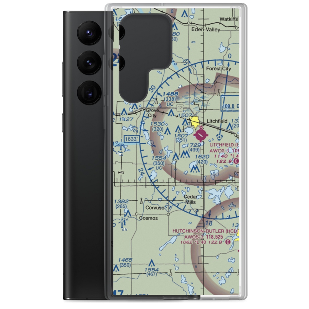 L & M Aerodrome (MN31) VFR Sectional Samsung Case Samsung Galaxy S22 Ultra model shown