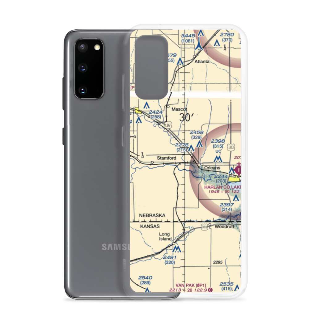 L J Bose Airstrip (67NE) VFR Sectional Samsung Case Samsung Galaxy S20 model shown