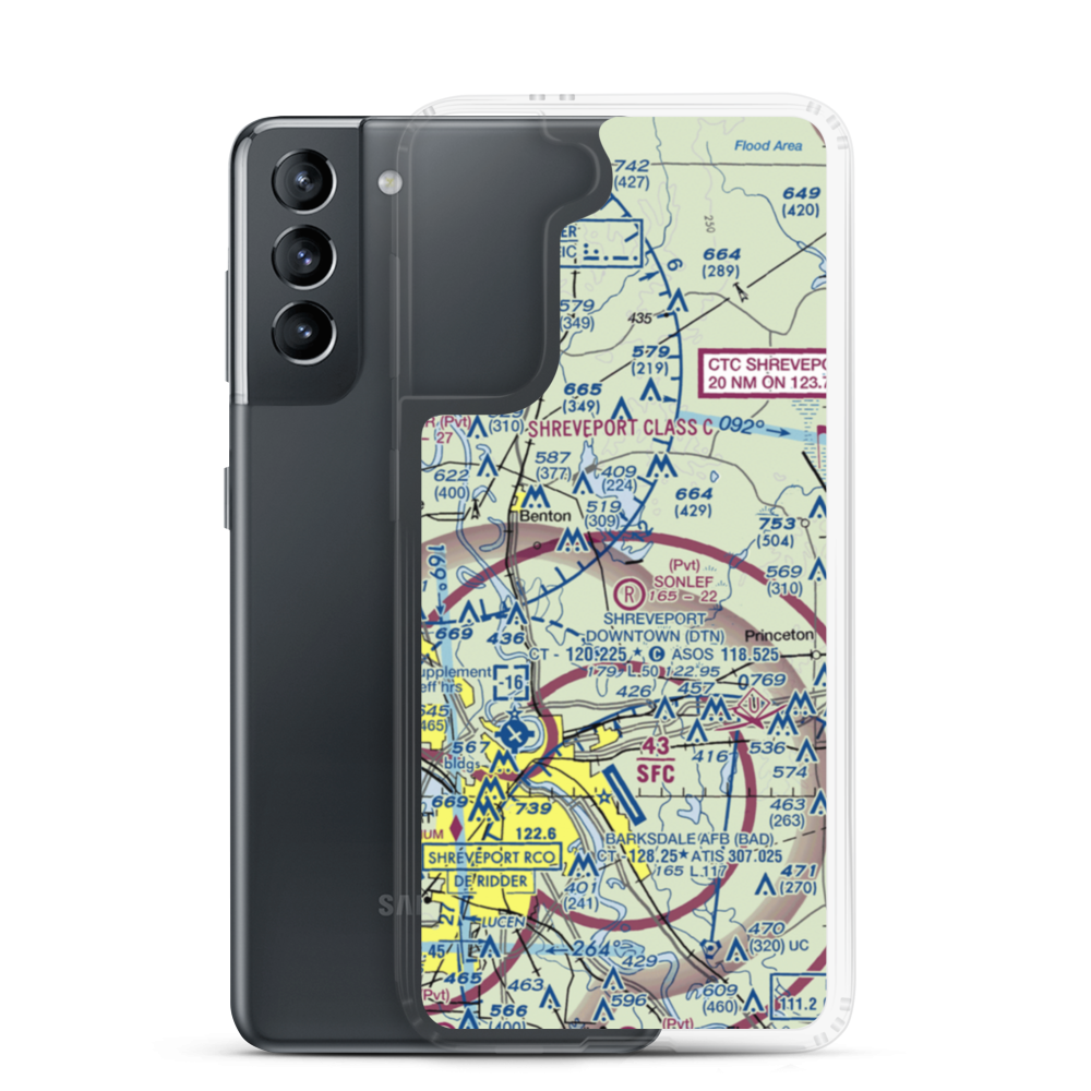 L J Earnest Airport (LS69) VFR Sectional Samsung Case Samsung Galaxy S21 model shown