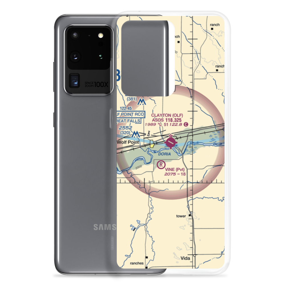 L M Clayton Airport (OLF) VFR Sectional Samsung Case Samsung Galaxy S20 Ultra model shown