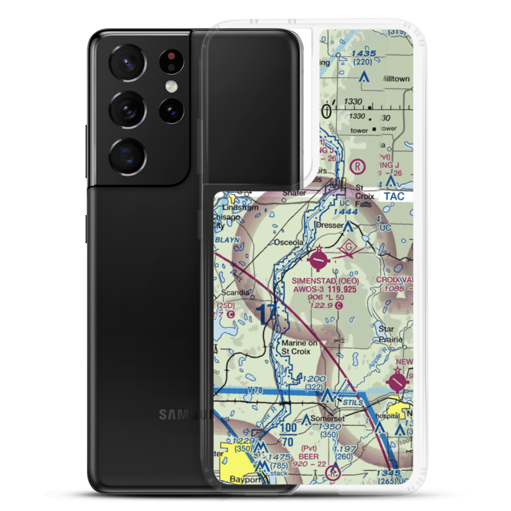 L O Simenstad Municipal Airport (OEO) VFR Sectional Samsung Case Samsung Galaxy S21 Ultra model shown