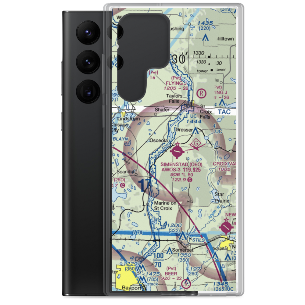 L O Simenstad Municipal Airport (OEO) VFR Sectional Samsung Case Samsung Galaxy S22 Ultra model shown