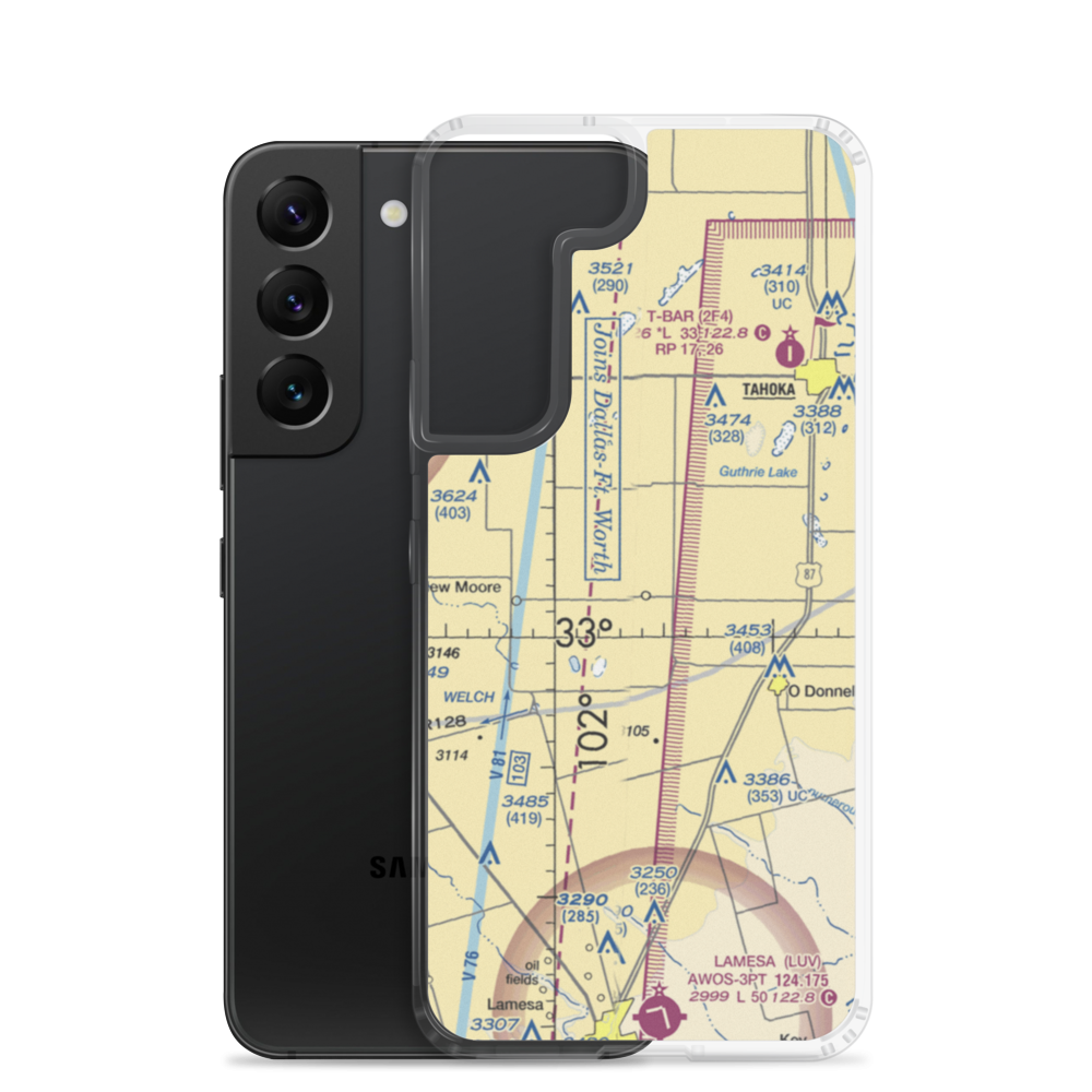L P Askew Farms Airport (00XS) VFR Sectional Samsung Case Samsung Galaxy S22 model shown