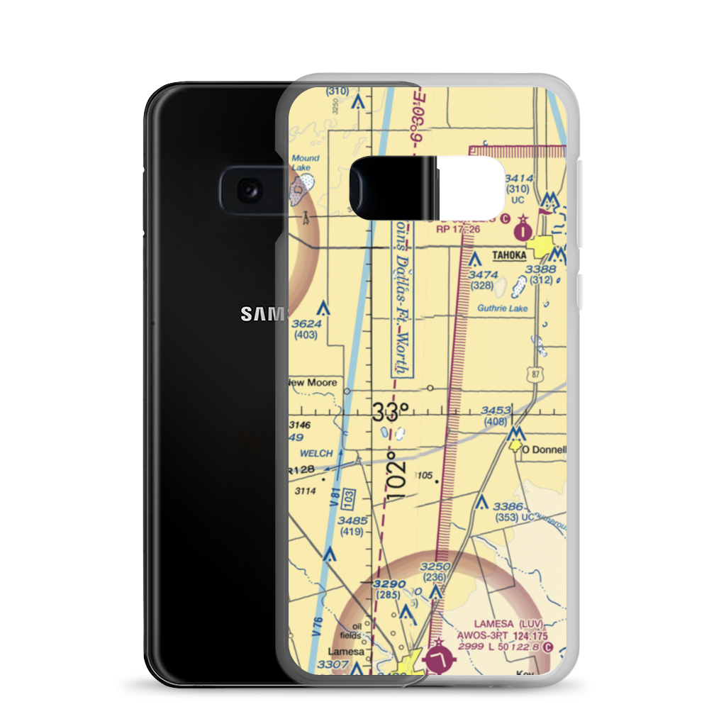 L P Askew Farms Airport (00XS) VFR Sectional Samsung Case Samsung Galaxy S10e model shown