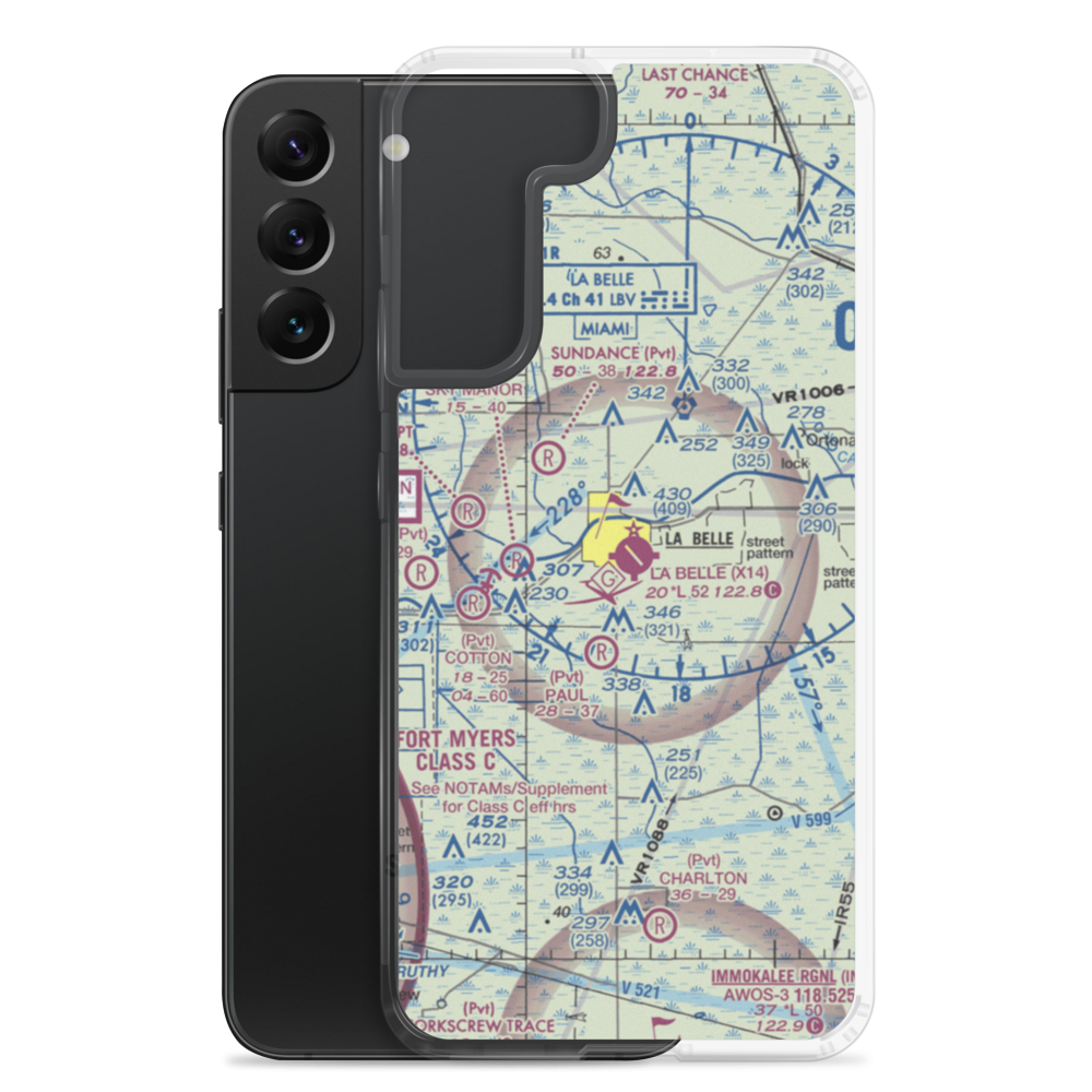 La Belle Municipal Airport (X14) VFR Sectional Samsung Case Samsung Galaxy S22 Plus model shown