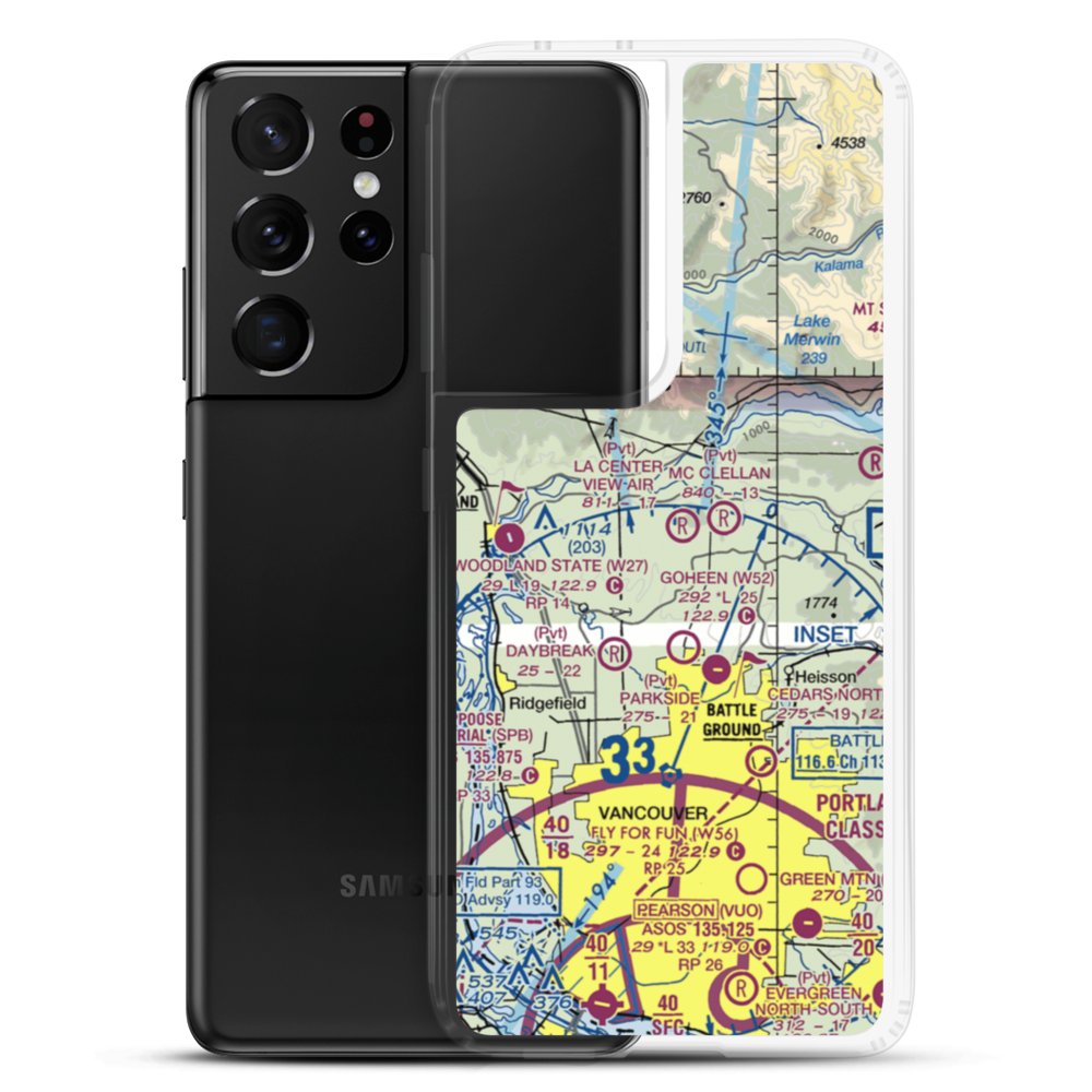 La Center View-Air Airport (WA29) VFR Sectional Samsung Case Samsung Galaxy S21 Ultra model shown