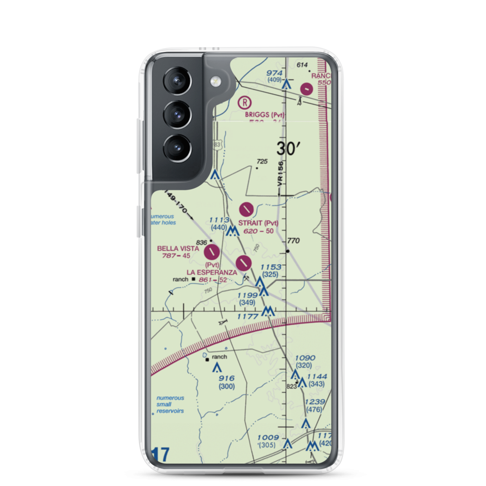 La Esperanza Ranch Airport (TE29) VFR Sectional Samsung Case Samsung Galaxy S21 model shown