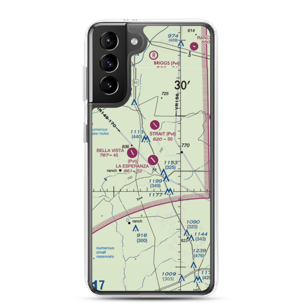 La Esperanza Ranch Airport (TE29) VFR Sectional Samsung Case Samsung Galaxy S21 Plus model shown