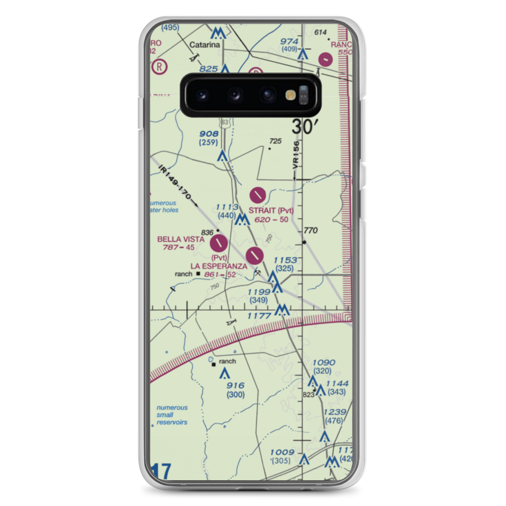 La Esperanza Ranch Airport (TE29) VFR Sectional Samsung Case Samsung Galaxy S10+ model shown