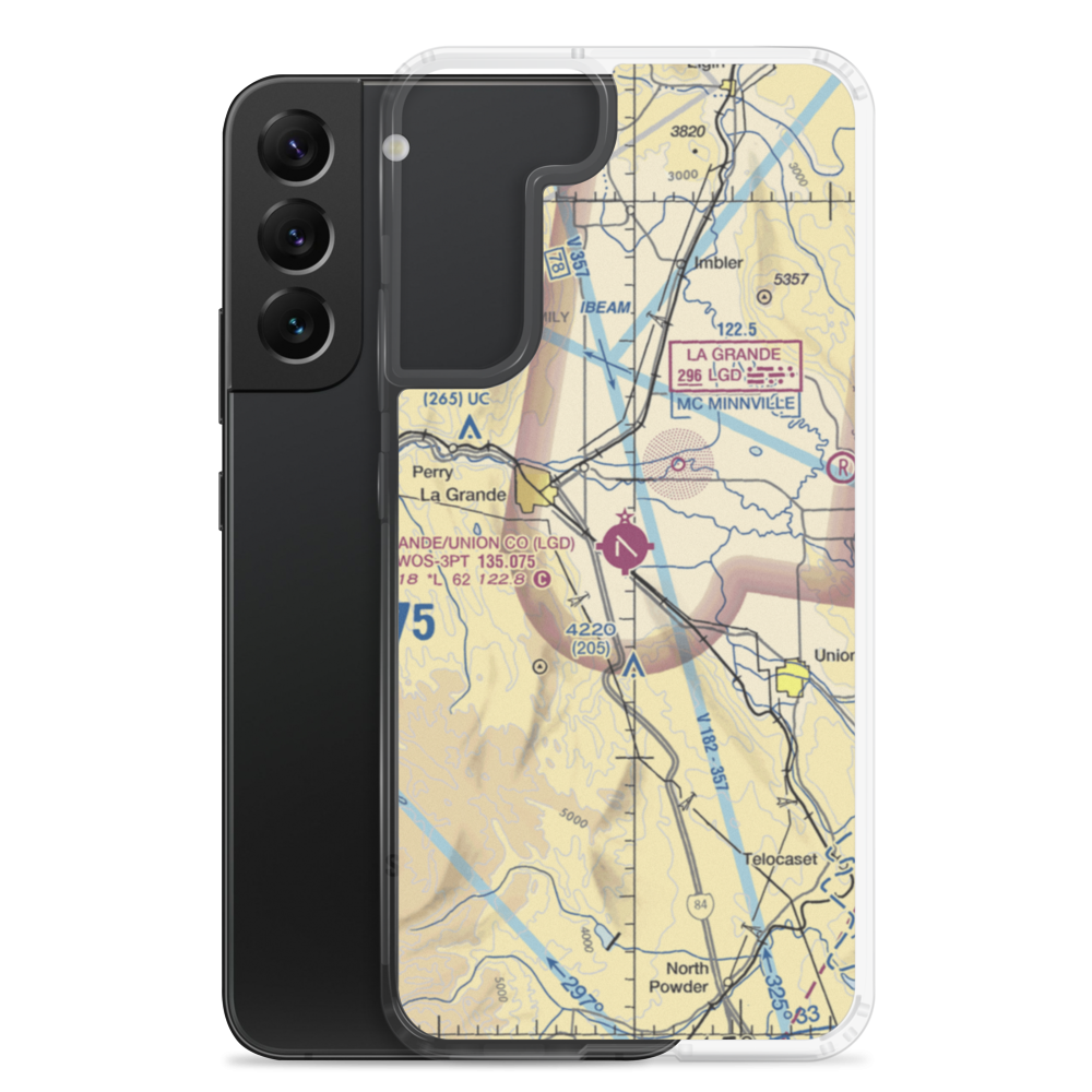 La Grande/Union County Airport (LGD) VFR Sectional Samsung Case Samsung Galaxy S22 Plus model shown