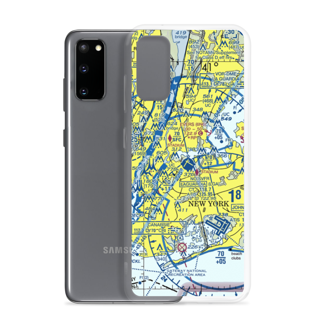La Guardia Airport (LGA) VFR Sectional Samsung Case Samsung Galaxy S20 model shown
