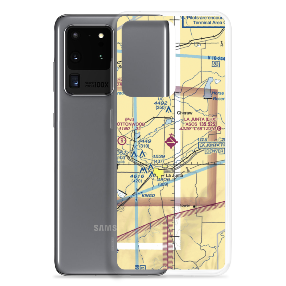 La Junta Municipal Airport (LHX) VFR Sectional Samsung Case Samsung Galaxy S20 Ultra model shown
