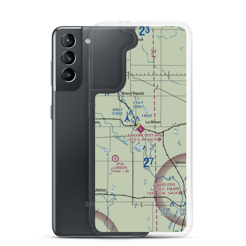 La Moure Rott Municipal Airport (4F9) VFR Sectional Samsung Case Samsung Galaxy S21 model shown