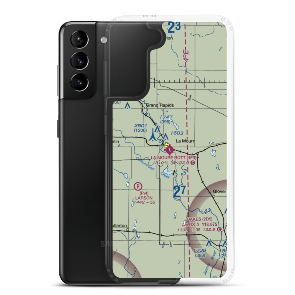 La Moure Rott Municipal Airport (4F9) VFR Sectional Samsung Case Samsung Galaxy S21 Plus model shown