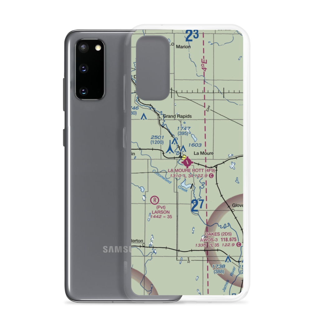 La Moure Rott Municipal Airport (4F9) VFR Sectional Samsung Case Samsung Galaxy S20 model shown