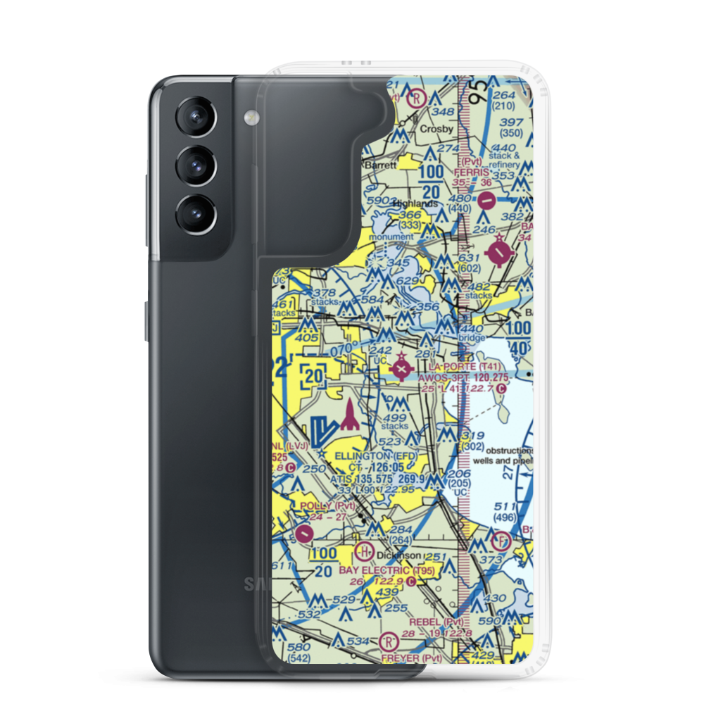 La Porte Municipal Airport (T41) VFR Sectional Samsung Case Samsung Galaxy S21 model shown