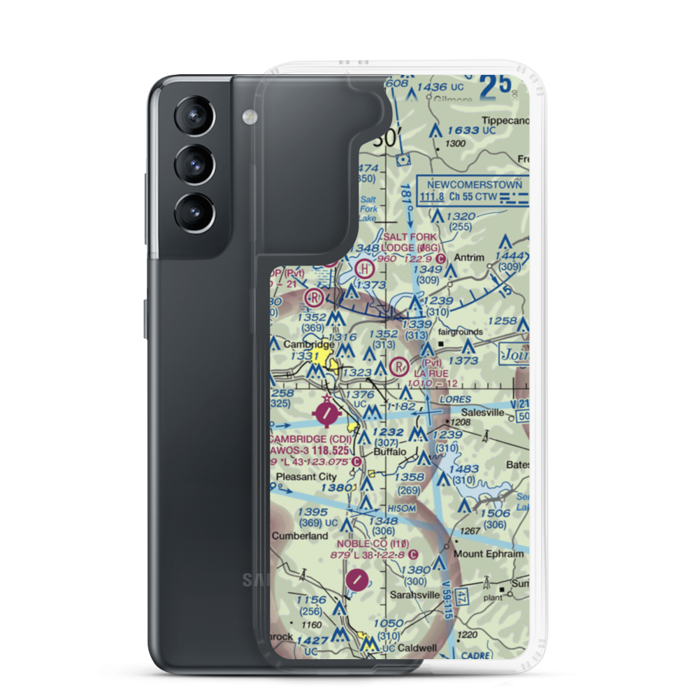 La Rue Airport (OH94) VFR Sectional Samsung Case Samsung Galaxy S21 model shown